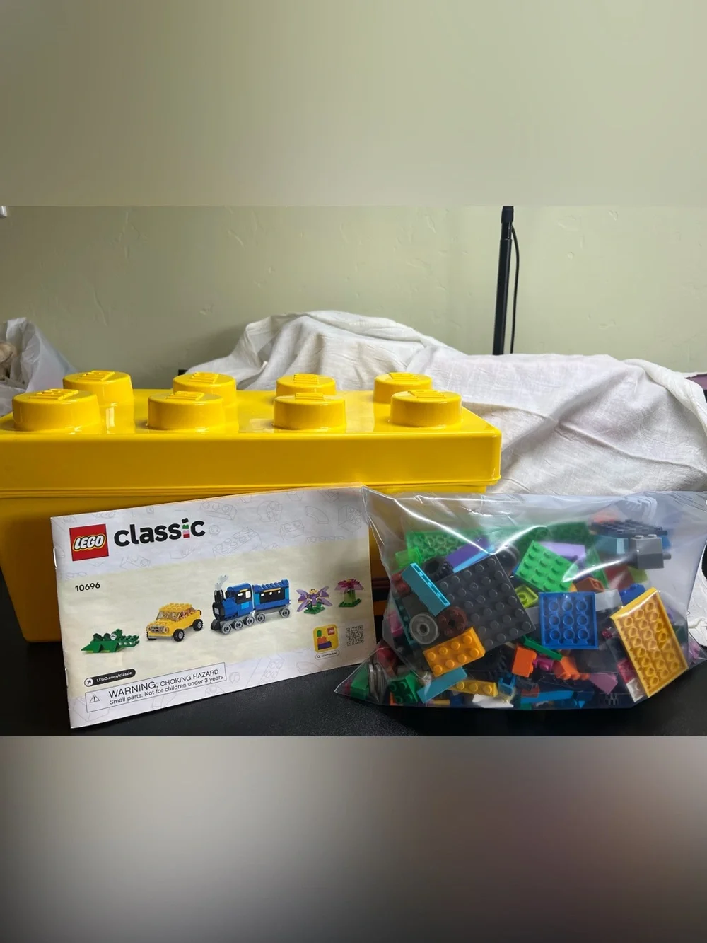 Yellow Lego Brick Storage Box With 1lbs Lego Bricks Etc Lego Classics book